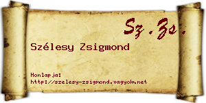 Szélesy Zsigmond névjegykártya